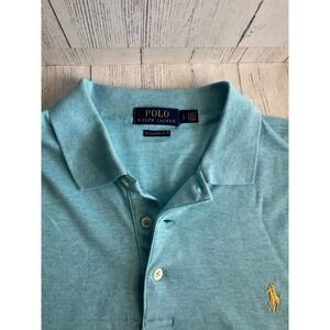 Polo Ralph Lauren Men's Classic Fit Heather Aqua Blue Polo Shirt Size L